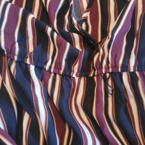 Xhilaration White/Black/Maroon Striped Wide Leg Jumpsuit - Picture 5 of 12